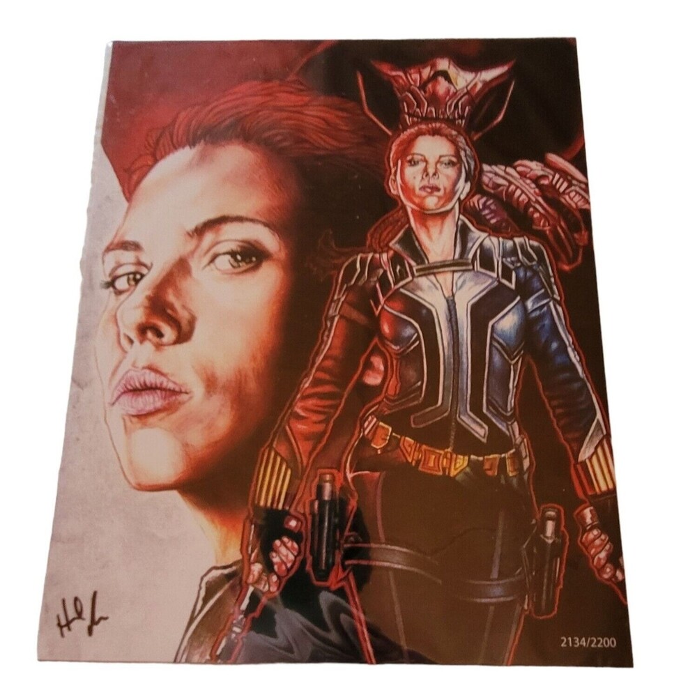 Black Widow 8x10 Print 2134 of 2200 Hal Moore Signed w COA Scar Jo BAM Box